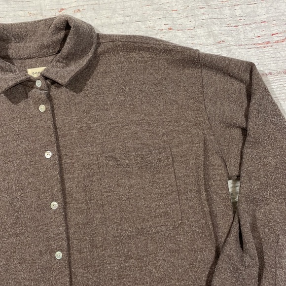 Donni Brushed Sweater Button Down Cho Brown Shirt Jacket Shacket - Picture 7 of 13